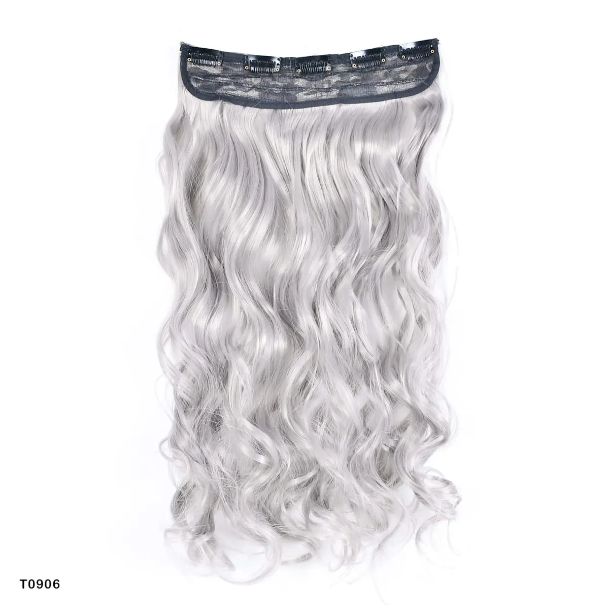 Zolin Clip in Hair Extension One Piece Long Straight Hair Black Gray Color Synthetic Hairpieces For Women Cosplay Use — image 16
