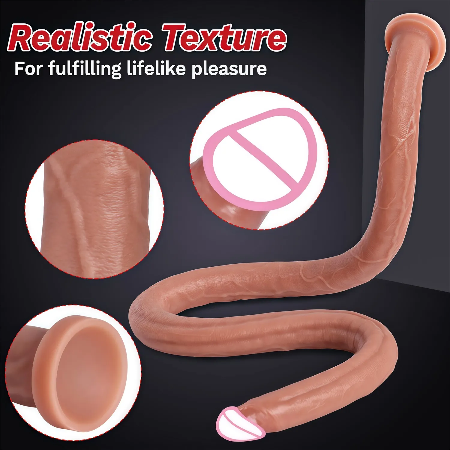 16.73 Inch Flesh Extra Long Dildo Women Realistic Sex Toys Soft Silicone Huge Dildo Strong Suction Cup Large Dildo for Women/Men — image 3
