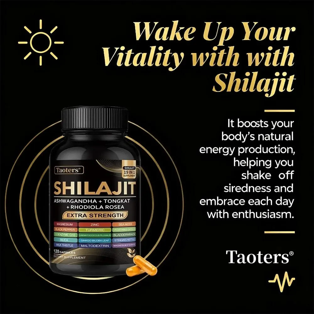 Shilajit Supplement with Sea Moss Ashwagandha Magnesium & Zinc - 19 IN 1 Organic Capsules Non-GMO Vegan Natural Mineral