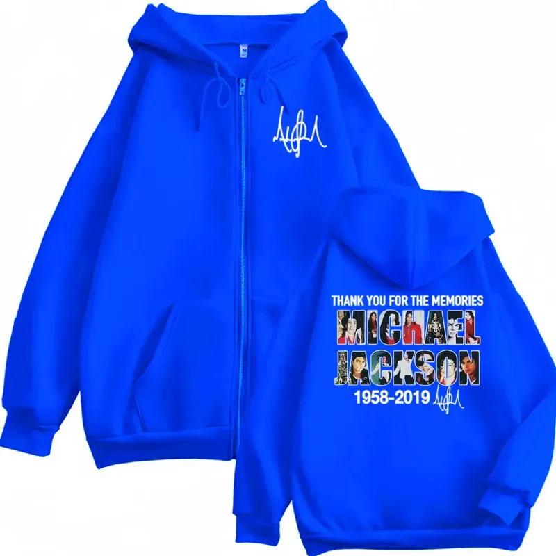 Michael Jackson Thank You for The Memories Zipper Hoodies Men Women Harajuku Fashion Sweatshirt Coats Oversized Zip Up Pullovers — image 5