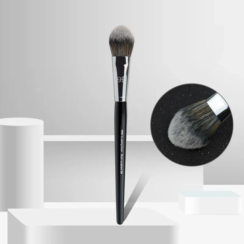1 piece Pro Round Powder Makeup brushes Setting Make up brush Powder Contour synthetic Hair Angled Foundation wood handle — image 14