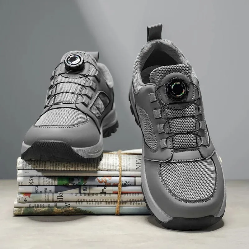 Season Hiking Shoes - No-Tie Rotating Buckle Closure Lightweight Trekking Boots with Cushioned EVA Insole & Arch Support