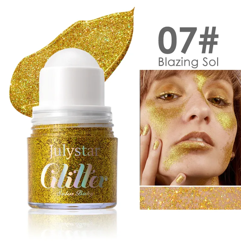 Rolando lantejoulas glitter gel rosto pintura corporal brilhante líquido verde branco pérola brilho sombra de olho iluminar palco maquiagem decoração — image 10