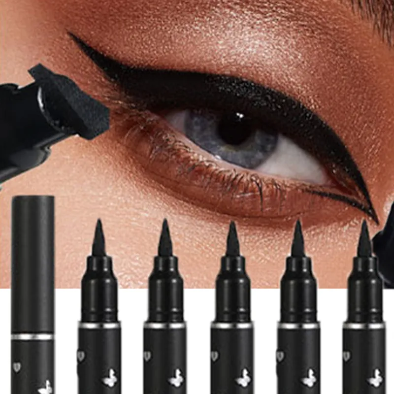 Double Head Liquid Eyeliner Star Butterfly Shape Tattoo Stamp Waterproof Lasting 2 in 1 Seal Stamp Eye Liner Pen Makeup Cosmetic