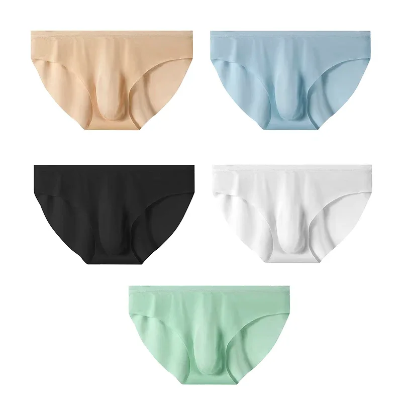 4pcs 남자의 얼음 실크 팬티 여름 투명 원활한 섹시한 빠른 건조 유행 통기성 속옷 초박형 팬티 — image 15