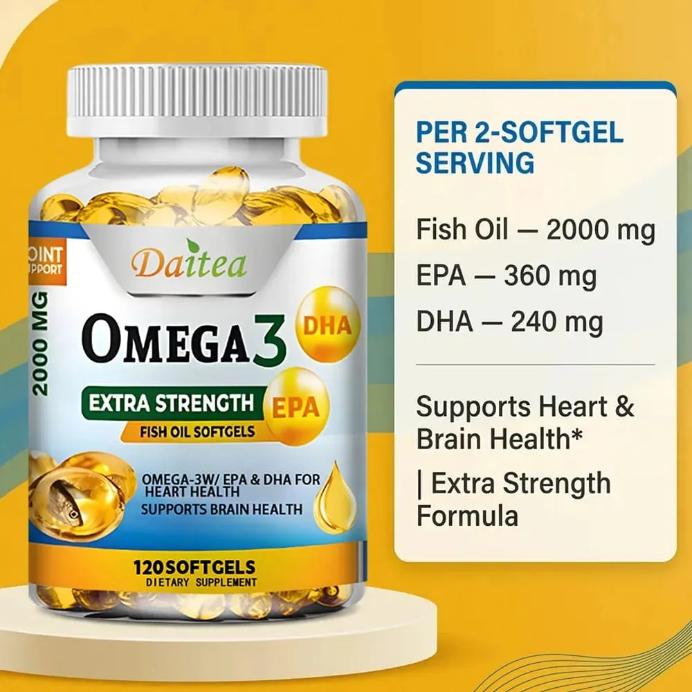 Ang Omega 3 Fish Oil 2000mg Softgels na may EPA at DHA ay sumusuporta sa Heart Brain Joint at Eye Health ay nagpapalakas ng Nerve Function at Immunity — image 3
