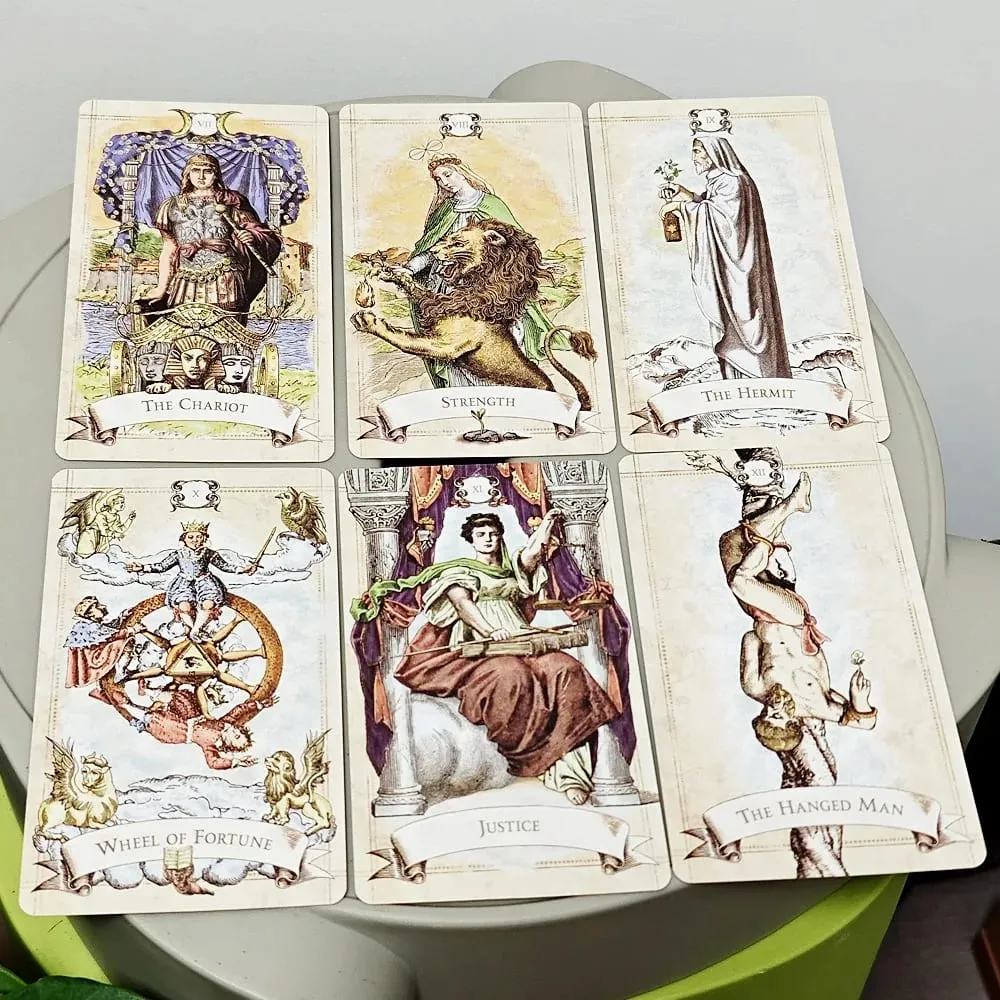 Eski Stil Tarot Güverte Çift Taraflı Kabartmalı 79 Adet Vintage Çizimler Sert Kutuda Paketlenmiş Net Sembolizmi Vurgulayın 12*7cm — image 3