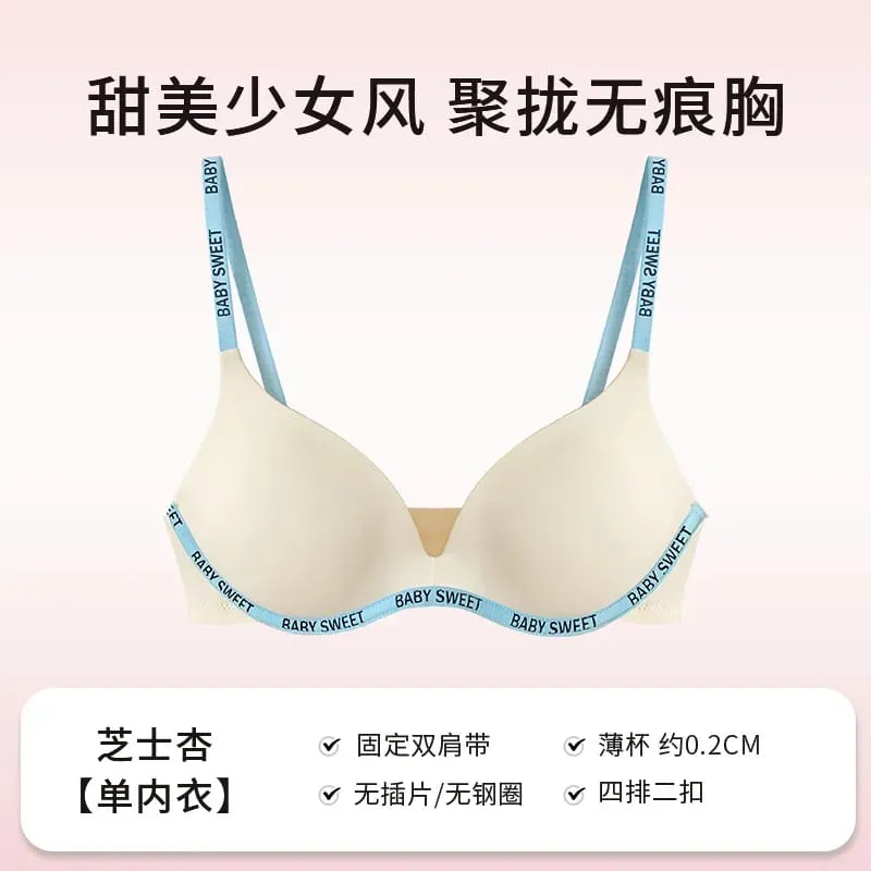 Seamless Wirefree Bra For Young Girls Light Padding Push Up Effect Bralette Set Pure Style Comfort Underwear Teens Lingerie AU