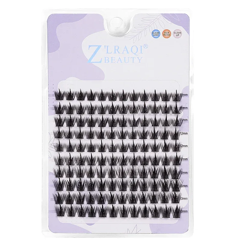 Soft Tapered Thick Manga Fox Eye Individual Clusters Jiefuxin Large Capacity DIY Lashes Simple Operation for Makeup Newbies