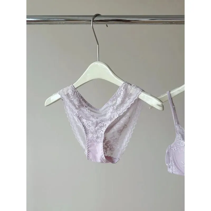 French Lace Underwire Bra Set | Half Cup Push Up Bra Large Bust Summer Lightweight Slimming Anti Sag Women‘s Lingerie BANERDANNI — image 3