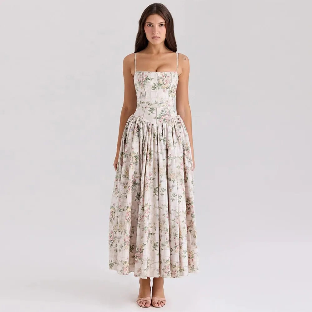 Suninheart roupas de verão para mulheres vestido midi elegante 2025 recém chegados vestido de férias com estampa floral branca — image 2