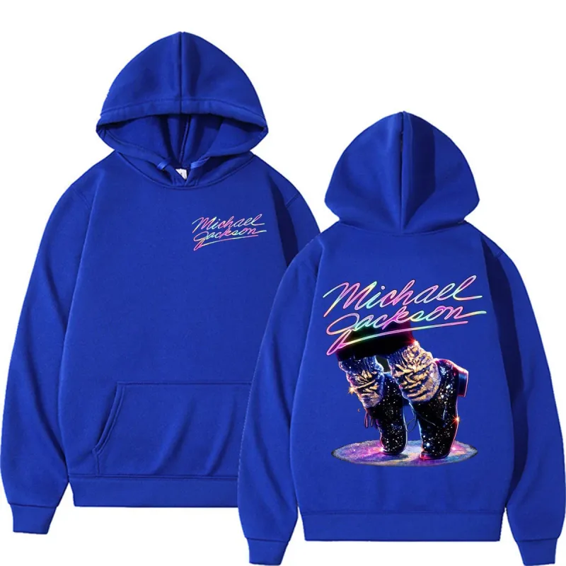 Michael Jackson King of Pop Graphics Hoodies Hip Hop Pop Music Fashion Sweatshirts Men Women Casual Fleece Long Sleeve Pullovers