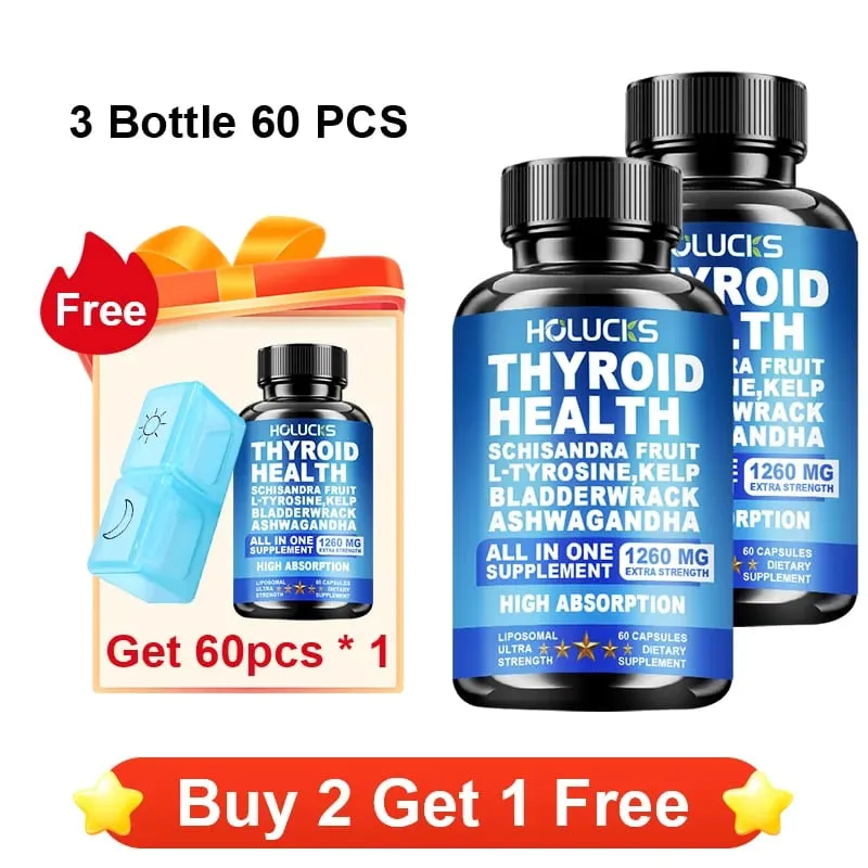 Organic Thyroid Function Support Capsules with L-Tyrosine Kelp for Immune System Metabolism Daily Energy & Mental Focus — image 9
