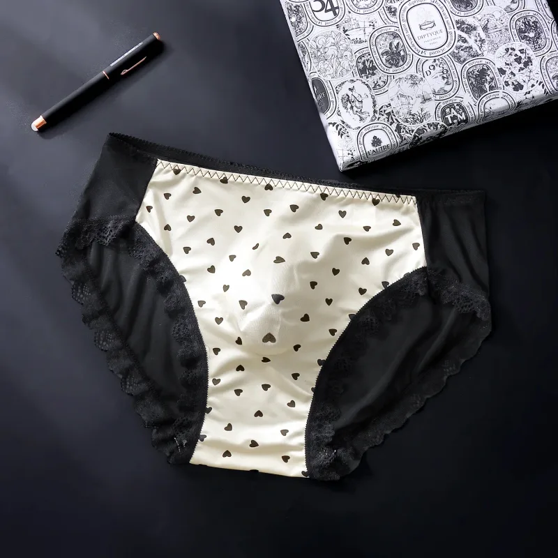 Calcinha de cetim sissy masculina, tamanho grande, sexy, renda transparente, lingerie brilhante, cintura média, laço em u, bolsa convexa