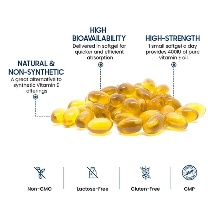 Bcuelov Vitamin E 450MG (1000 IU) Mixed Sinusuportahan ang Immune System at Skin Nutrition - Natural Antioxidant - Gluten at Dairy Free — image 7