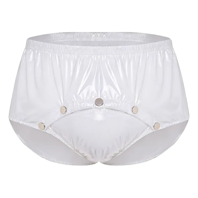 Cuecas masculinas com capa de fralda à prova d'água, com botões de pressão frontal, anti-vazamento, roupa íntima adaptável para idosos, necessidades especiais — image 11