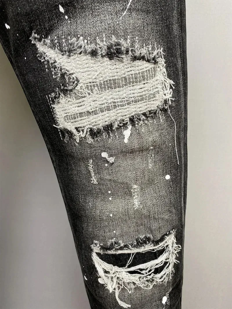D2 Heren Jeans Denim Broek Gat Slanke Kokerbroek Metalen Knopen Feest Klassiekers Modieus Zwart DSQ2 JENAS — image 6