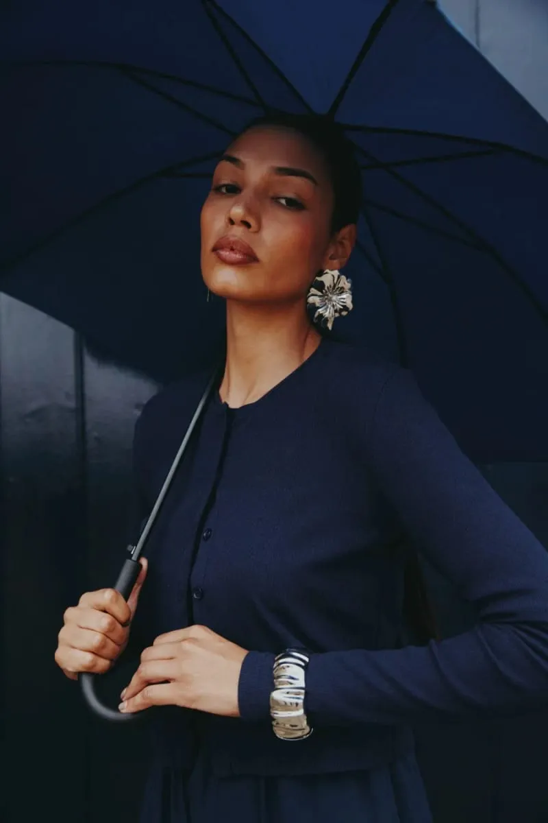 AS AW25 Patchwork dress round neck ribbing top + skirt + cardigan pambabaeng damit — image 6