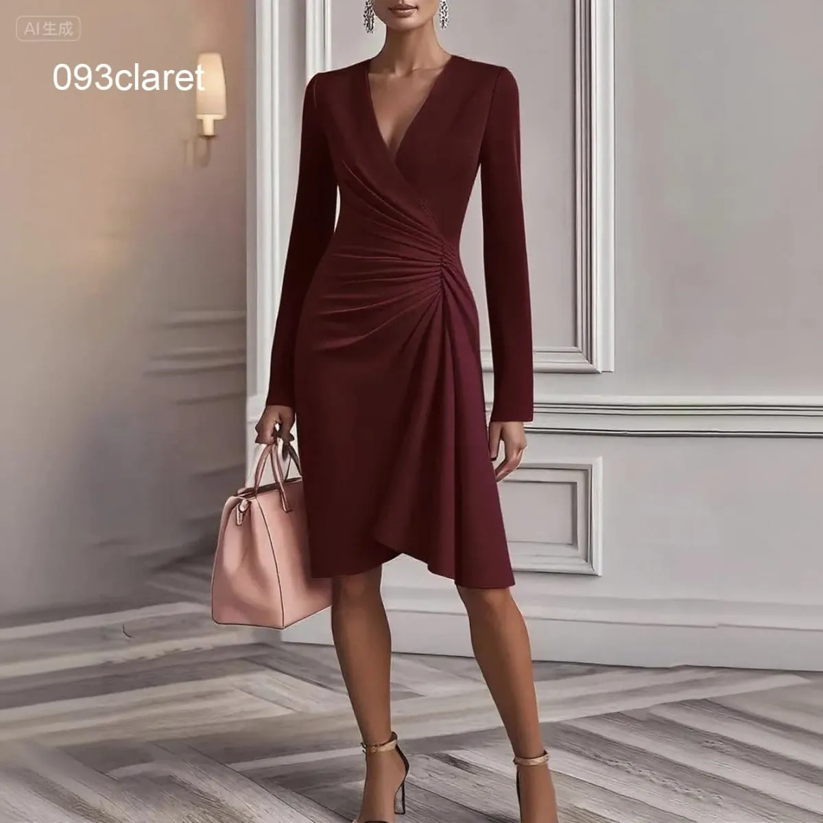 Maiksing manggas na Chiffon Evening Dress Pambabae Party Dress Monochromatic Bohemian Long Elegant Bago 2022 — image 7