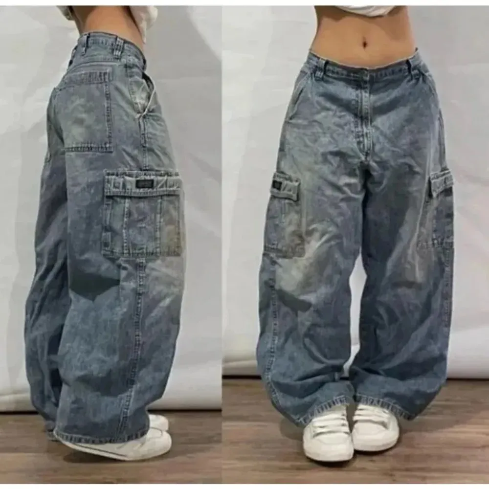 Fashion Gothic New Black Solid Color Washed Old Casual Jeans Men Y2K Street Cloth Vintage Popular High Waist Loose Wide Leg Pant — image 6