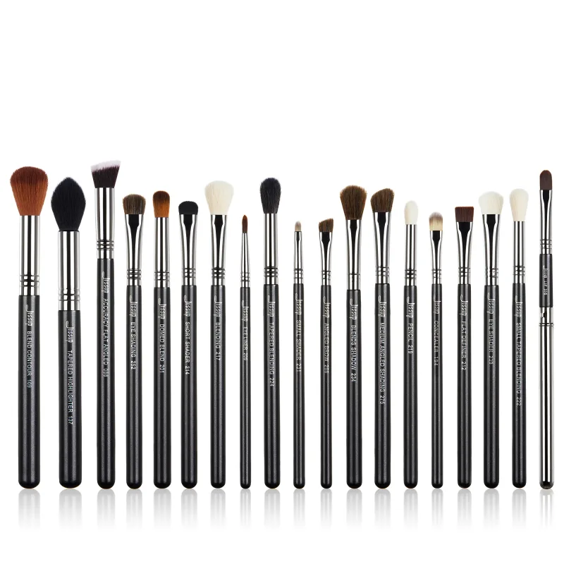 Conjunto de pincéis de sobrancelha Jessup 3pcs Pro escova de sobrancelha sintética esculpida/fina escova de sobrancelhas planas angulares/definidor de precisão T326 — image 9