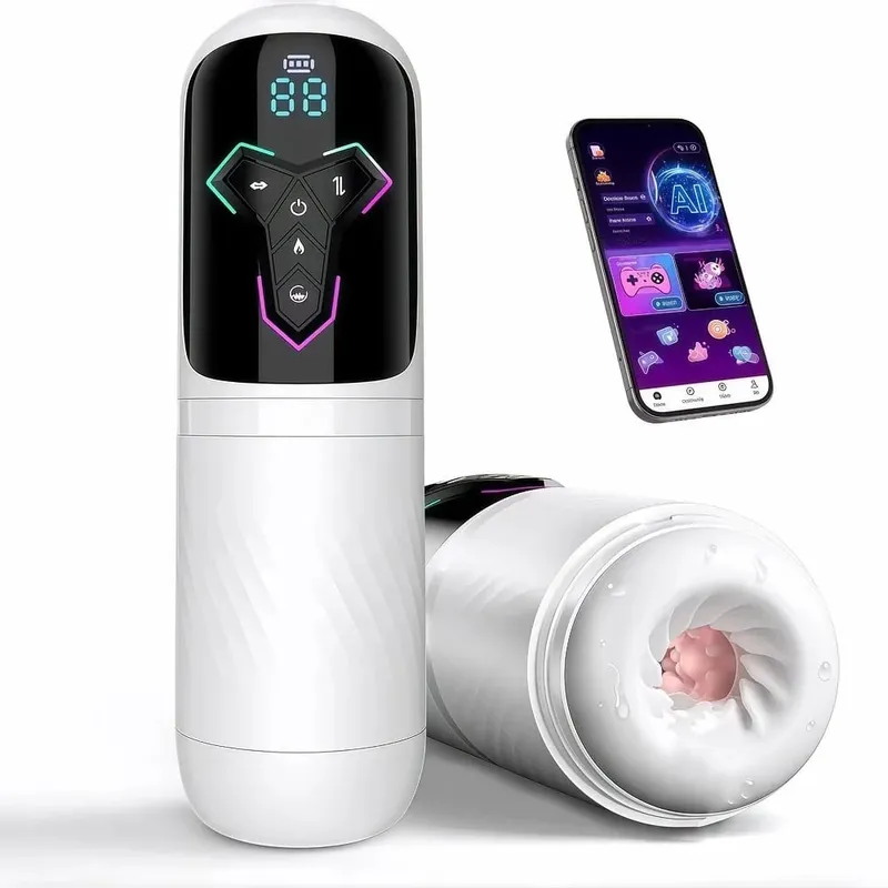 Automatic Telescopic Male Masturbator Thrusting Sucking Machine Vibration Heating Blowjob Masturbation Cup Adult Men Sex Toy
