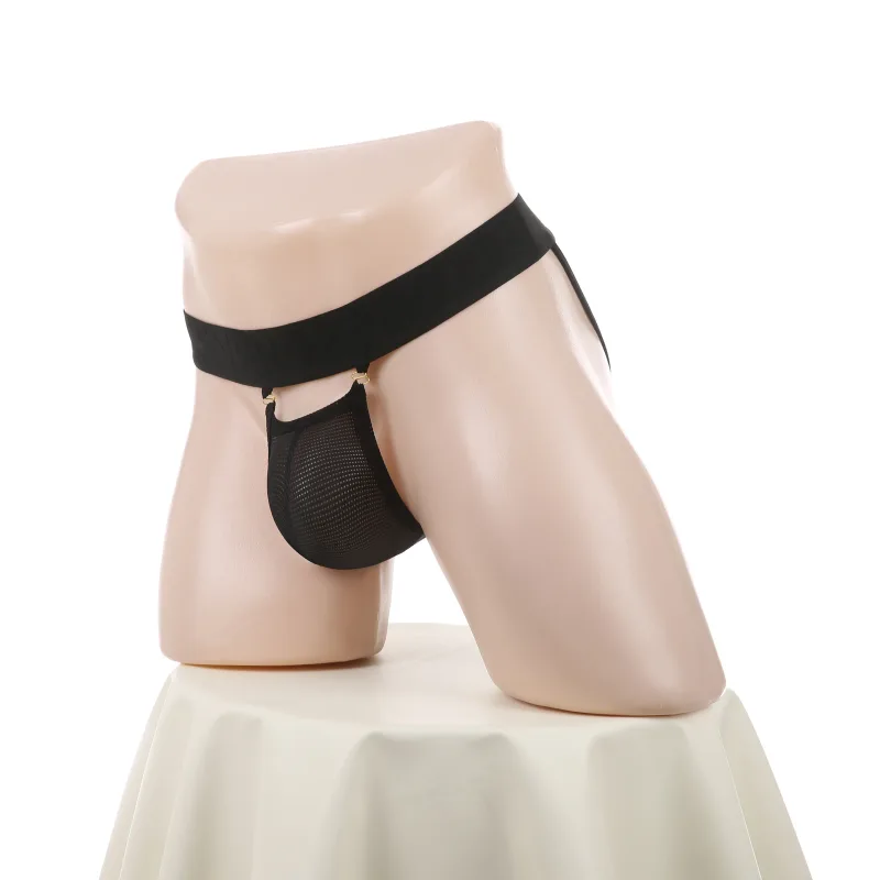 Mesh Underwear Men Sexy Briefs Buckle Bulge Pouch See‑Through Underpants Male Sheer Lingerie Panties — image 15