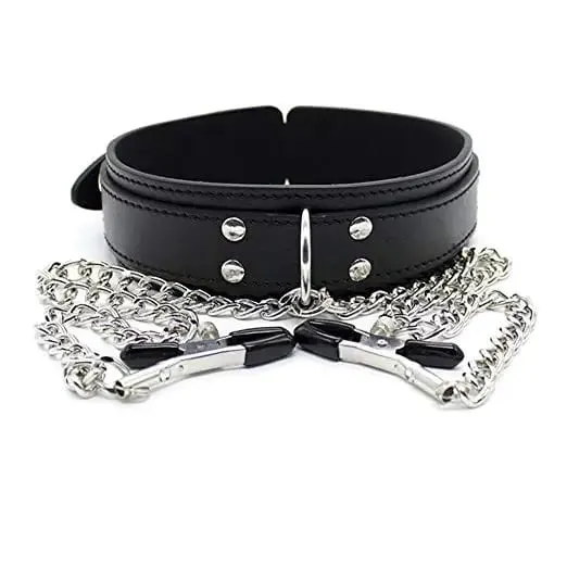 Mga Larong Pang-adulto Mga Sexy na Laruan Para sa Babae Mag-asawa BDSM Pagkaalipin Fetish Collar Chain Collars Nipple Clamps Vagina Clitoris Sex Products 18+ — image 1