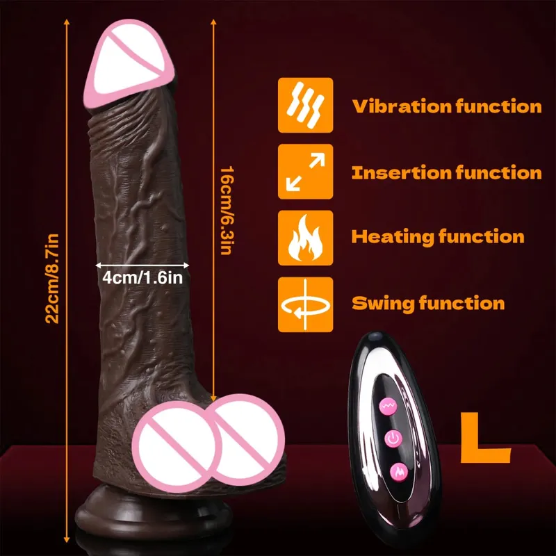Realistic Dildo Telescopic Penis Vibrator Sex Toys Heating For Women Masturbation Sexy Adult Penetration Anal Thrusting Dildos