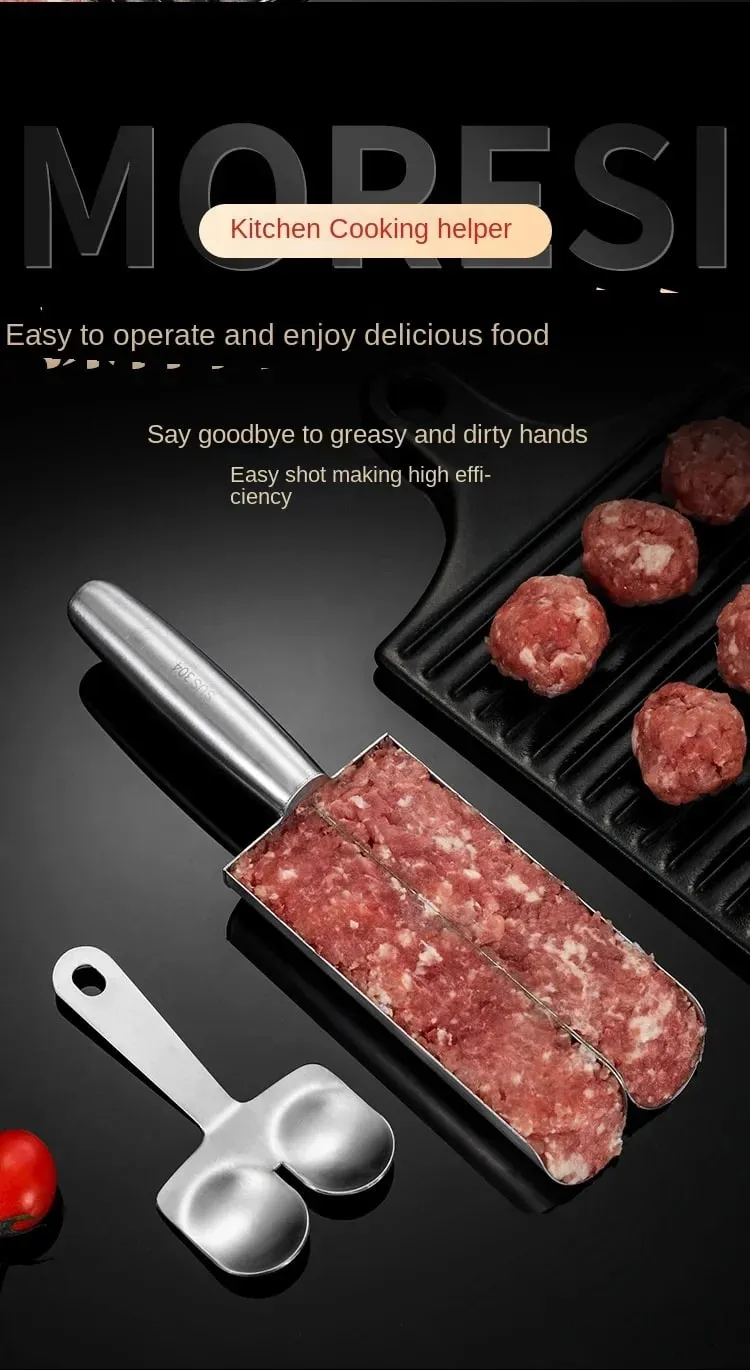 Easy-Release Non-Stick Meatball Maker Set - Manual Meatball Spoon for Effortless Fish Balls-Ideal Kitchen Tool for Home Cooking — image 8