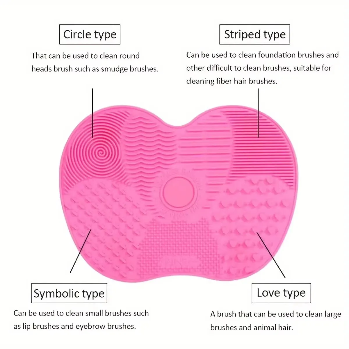 Silicone Apple-Shaped Makeup Brush Cleaning Mat With Suction Cup Deeply Cleans Makeup Brushes Making Brushes Fluffy And Soft — image 4