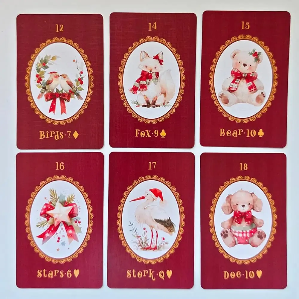 Christmas Carol Lenormand Deck 9*6cm 42 Pcs Cute Christmas-themed Lenormand Cards Printed on 350GSM Double-embossed Cardstock — image 6
