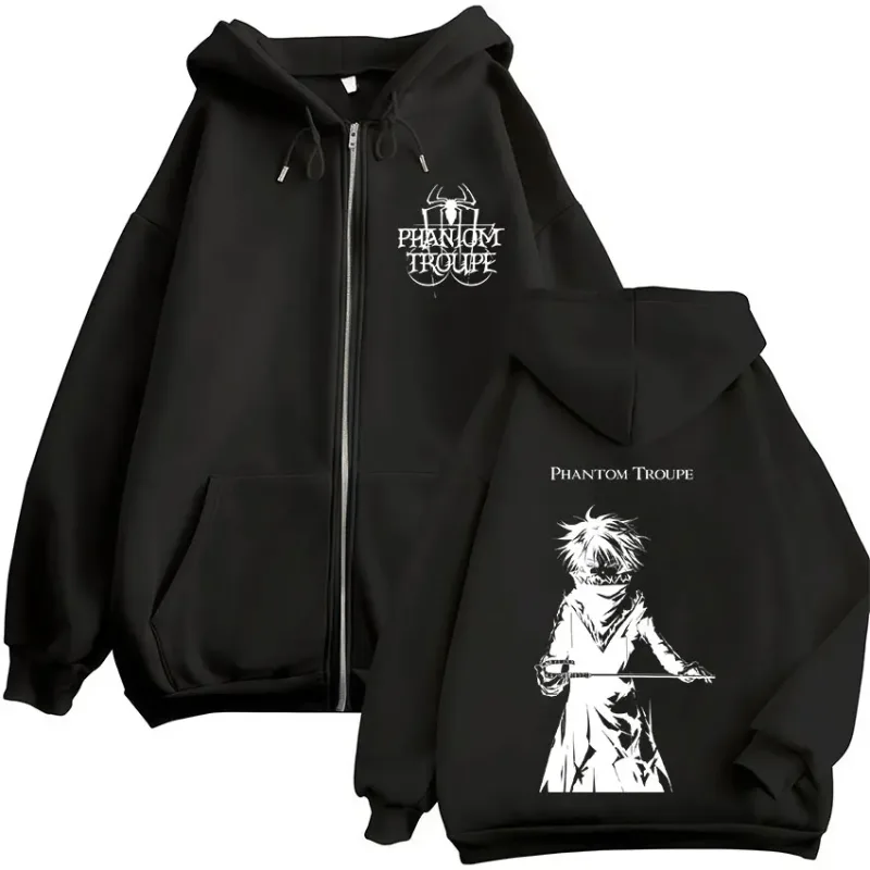 Anime Hunter x Hunter Feitan Portor Zipper Hoodies Men Women Clothing Oversized Fleece Zip Up Hooded Sweatshirts Coat Streetwear — image 1