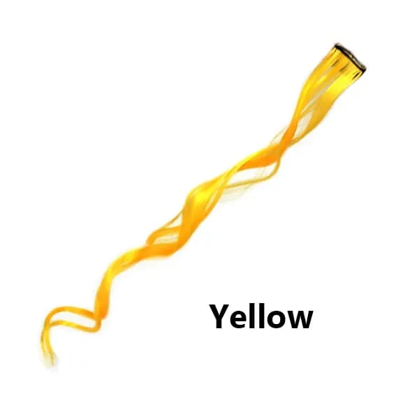 12 Colors Straight Curly Hair Synthetic Hairpieces Clip-In One Piece Pure Color Synthetic Hair Extension Pieces — image 26