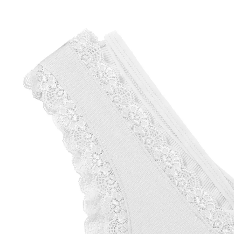 Herr Spetskant Sissy Gay Seamless Trosor Underkläder Medel midja Bulge Pouch Underkläder Solid Herrunderkläder med spetskant — image 9