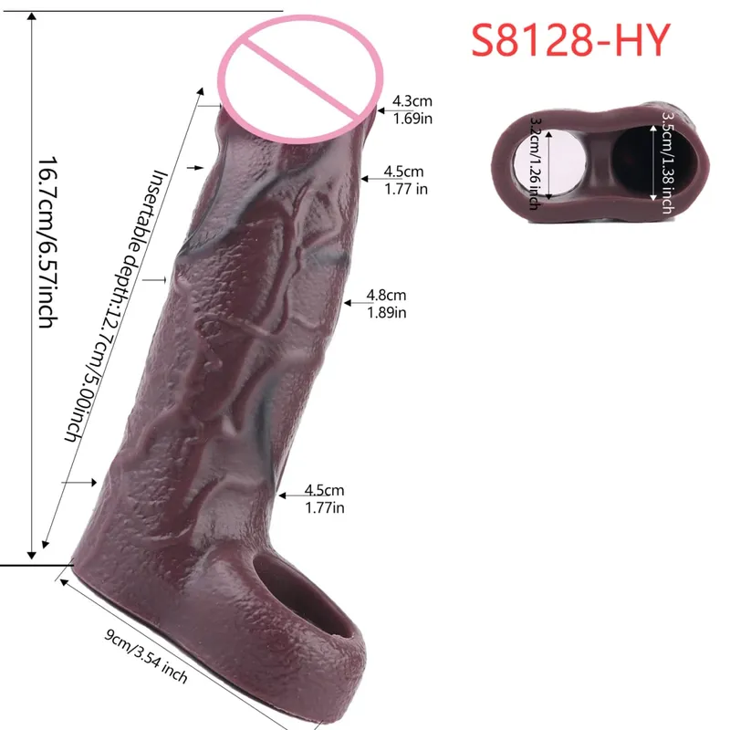 Close Head Realistic Penis Sleeve Szexjátékok férfiaknak Késleltetett magömlés Púshosszabbító Pároknak Sex Pleasure Sexshop — image 26