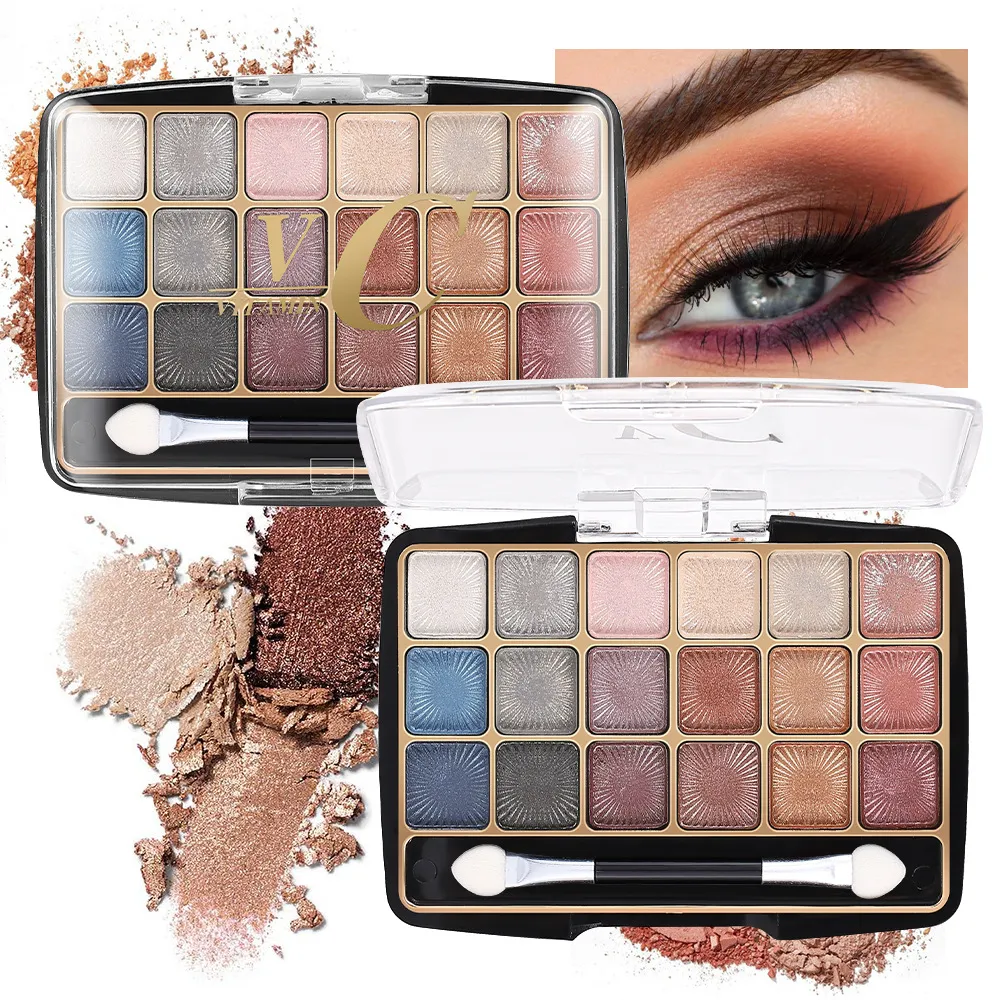 18 Colors Glitter Eyeshadow Palette Long Lasting Korean Eye Makeup Matte Shimmer Pigment Nude Eyeshadow Palette Cosmetics — image 3