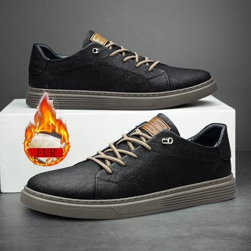 Brand Italian Genuine Leather Casual Shoes Men's Oxford Outdoor Black Jogging Shoes Men's Office Dress Shoes Big Size:36-47 — image 7