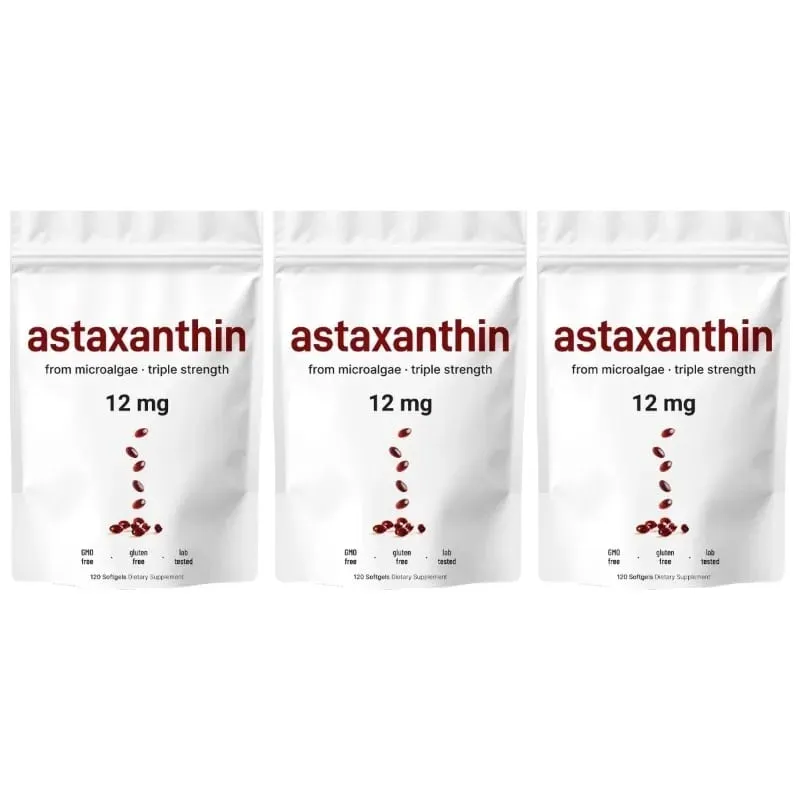Astaxanthin 12mg Softgels with Oil From Plant-Based Microalgae with Oil Dietary Supplement 120 Pieces — image 9