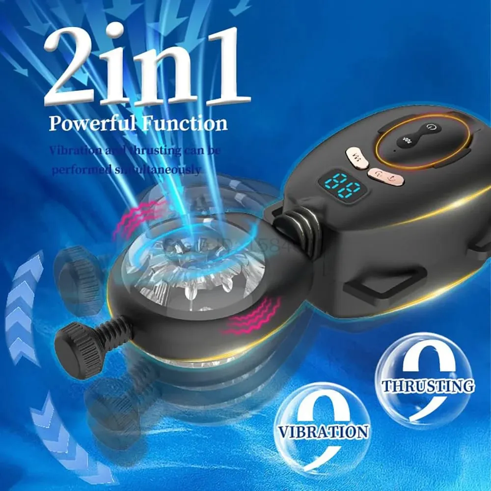 Masturbador masculino vibratório de impulso automático com cinto wearable controle remoto mãos-livres pênis Stroker brinquedos sexuais para homens adultos — image 4