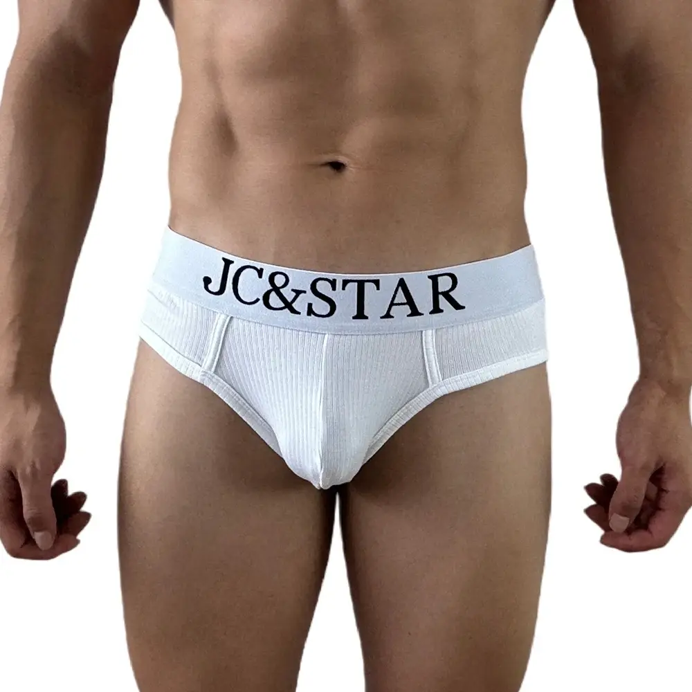 Cuecas masculinas atléticas com design de corte alto, cuecas de algodão com nervuras, conforto esportivo para homens, biquíni deslizante, tanga — image 1