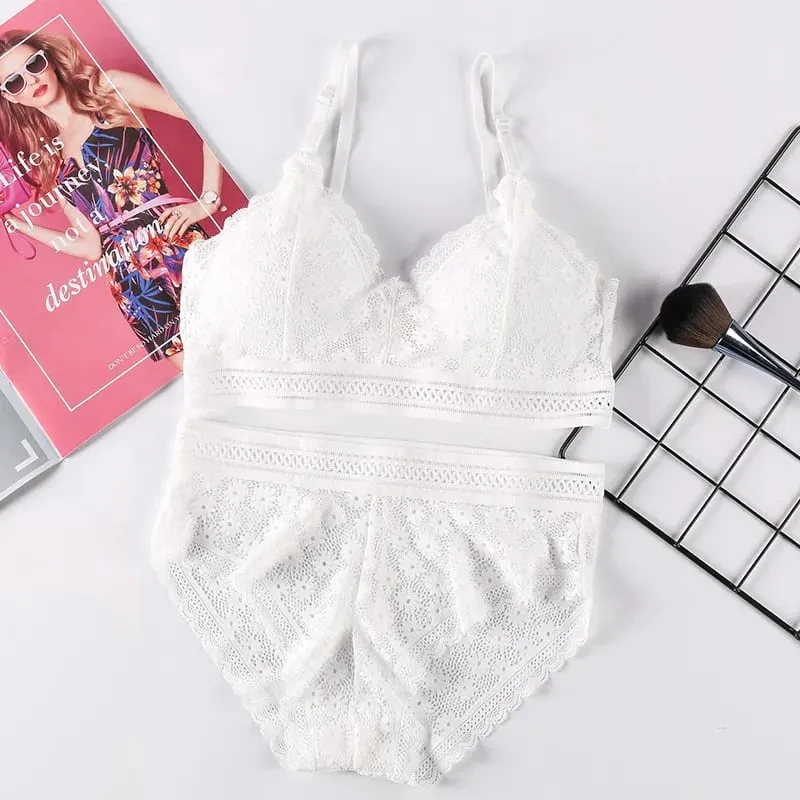 Lingerie feminina push-up sutiã conjunto de roupa interior sexy conjunto de lingerie de renda conjunto de roupa interior feminina sutiã de renda calcinha sem costura — image 20