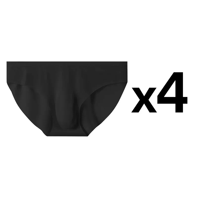 4pcs 남자의 얼음 실크 팬티 여름 투명 원활한 섹시한 빠른 건조 유행 통기성 속옷 초박형 팬티 — image 18