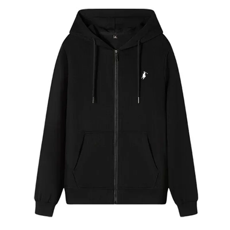 O novo outono e inverno casual masculino roupas esportivas moda ao ar livre jogging fitness zíper moletom com capuz e quente