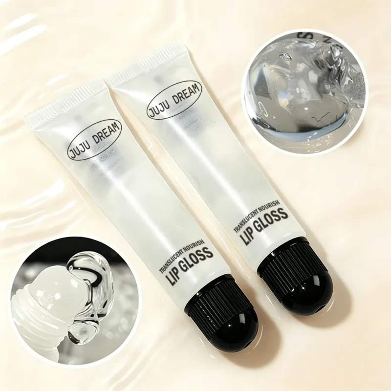 Bálsamo labial nutritivo claro, bálsamo labial hidratante para lábios secos, acabamento brilhante de vidro de longa duração, maquiagem labial brilhante, desgaste sozinho — image 4