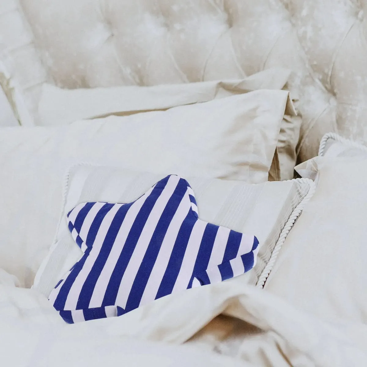 Striped Nautical Star Pillow Mediterranean Style Canvas Star Cushion for Sofa Bed Outdoor Coastal Home Decor Accent Pillow — image 3