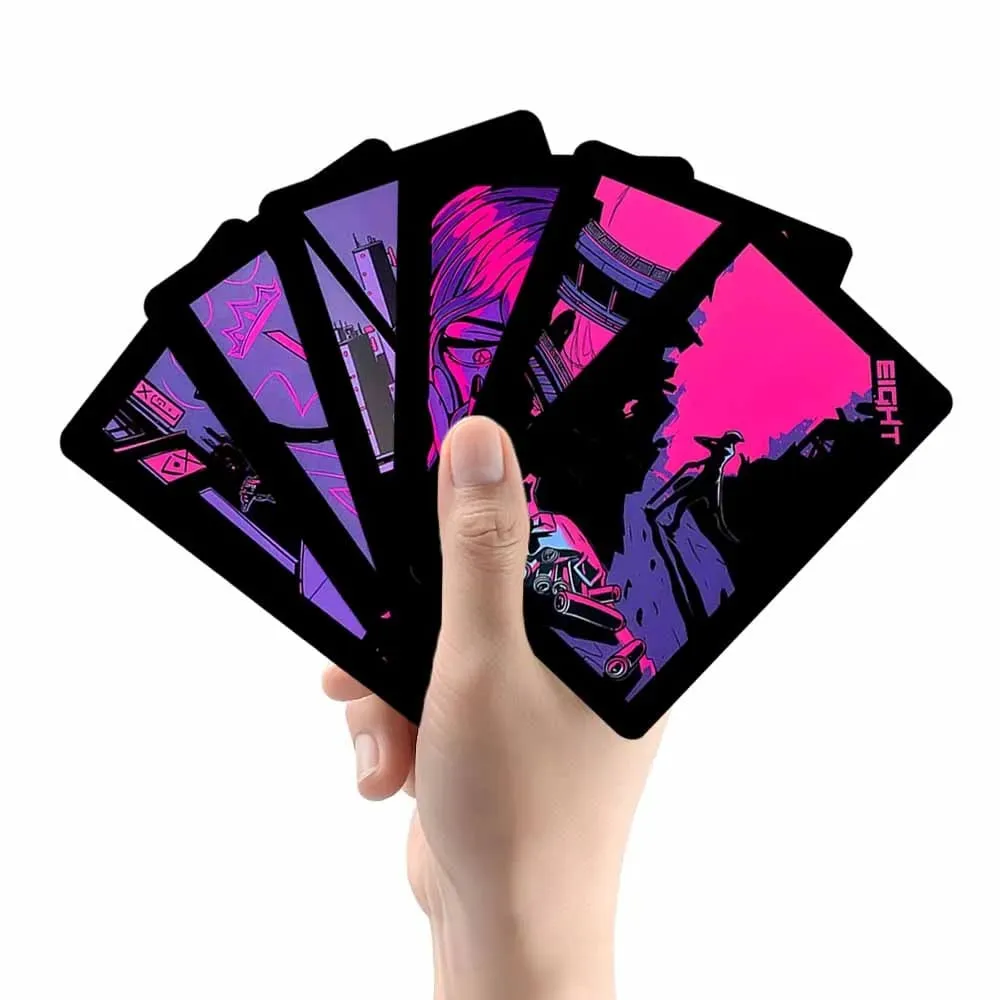 78pcs Cyberpunk Neon Moon Tarot Cards Oracle Card Fate Divination Leisure Entertainment Family Gatherings Tarot Card Game — image 4