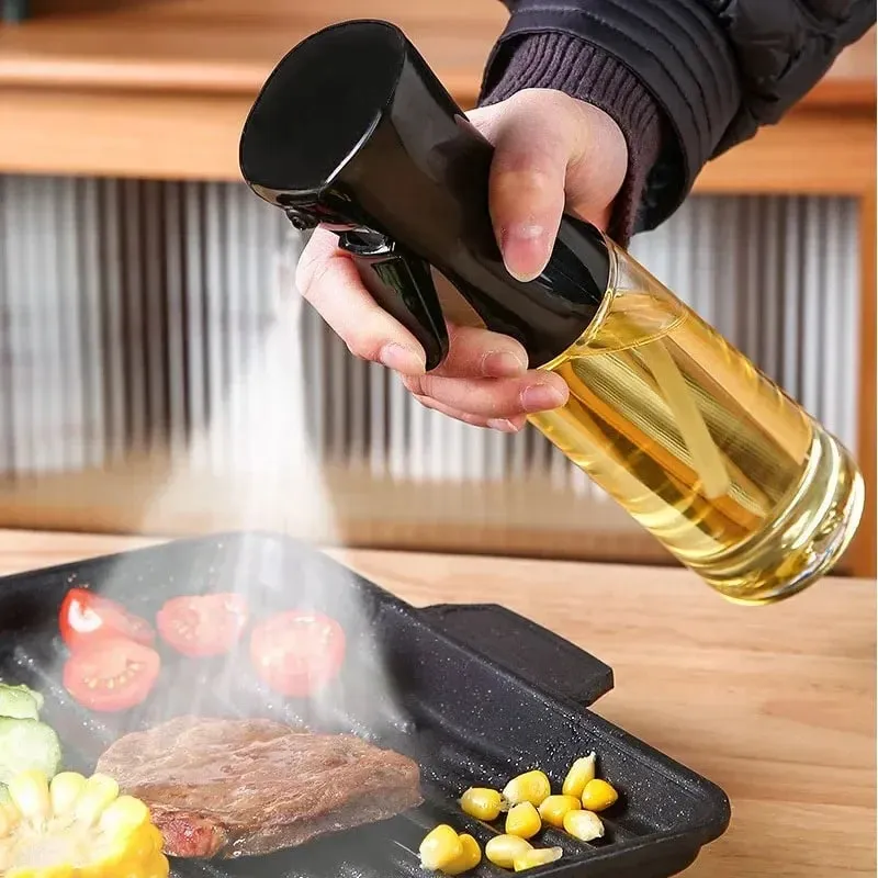 200/300/500mlOil Spray Plastic Household Kitchen Oil Spray Bottle Or Oil Brush Nebulizing Mist Filling Cooking Dual Use BBQ — image 1