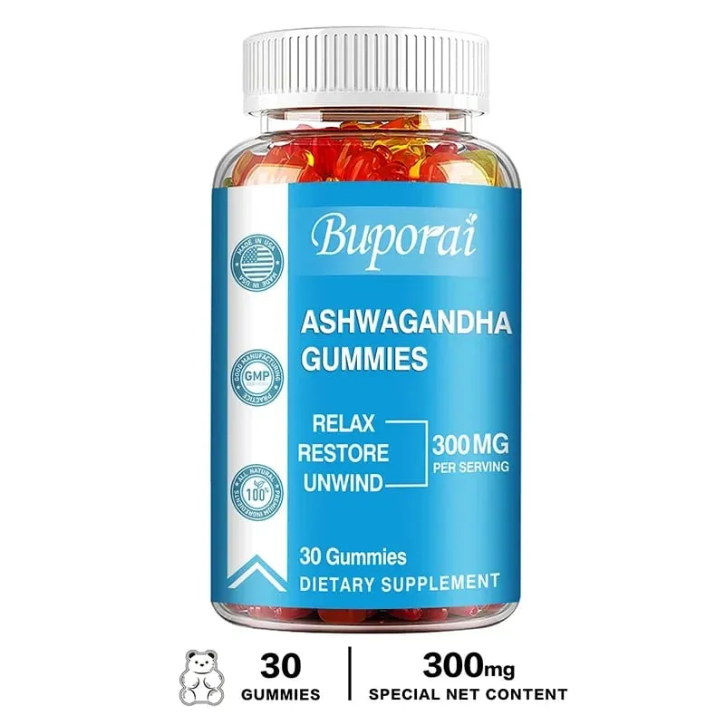 Ashwagandha Gummies - Relieve Stress Enhance Memory Focus Promote Immune and Nervous System Health and Metabolism