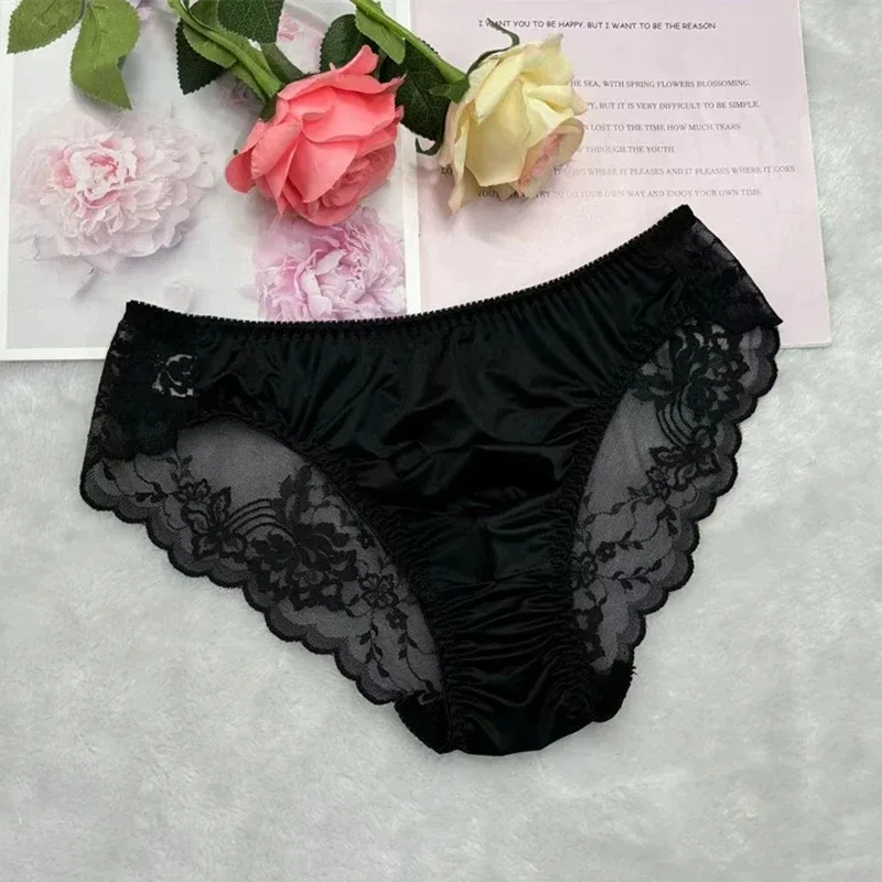 Cuecas sissy masculinas, cuecas de biquíni, lingerie com acabamento em renda, roupa íntima gay masculina crossdress, roupa íntima sexy para homens — image 7